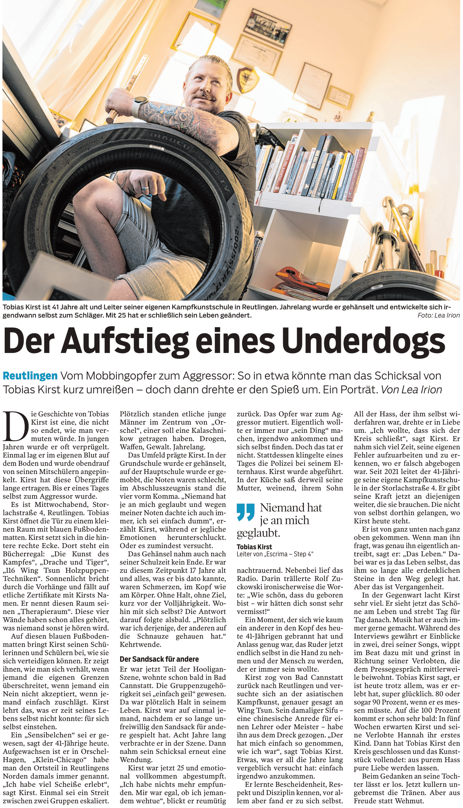 Zeitungsartikel: Der Aufstieg eines Underdogs - Tobias Kirst