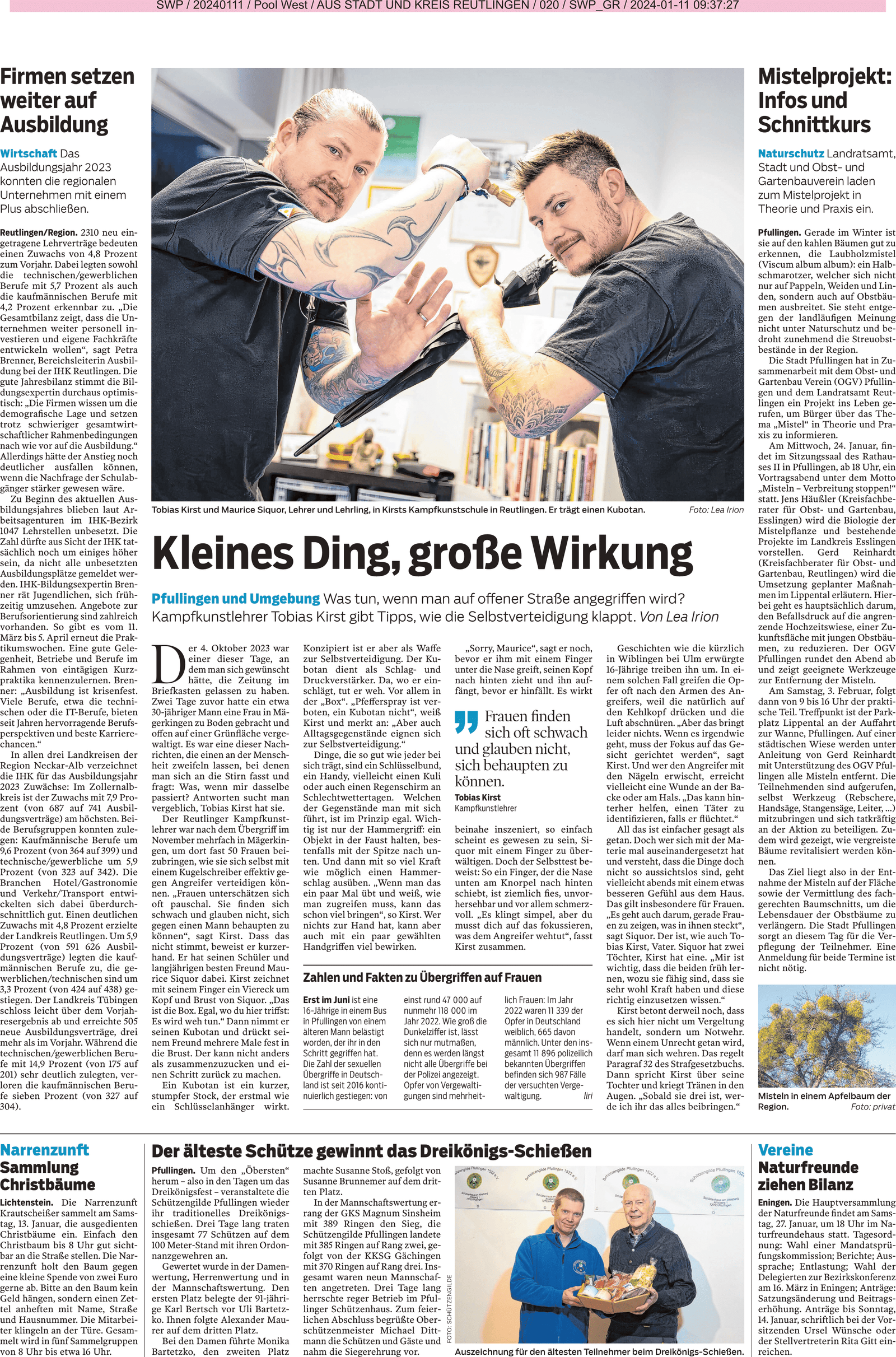 Zeitungsartikel: Kleines Ding, große Wirkung - Selbstverteidigung im Alltag